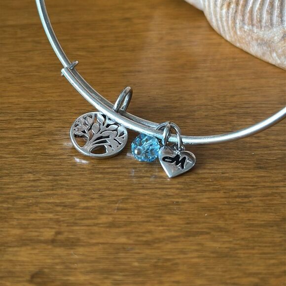 Charmed Memories Sterling Silver Tree of Life Expandable Bangle - Picture 2 of 3